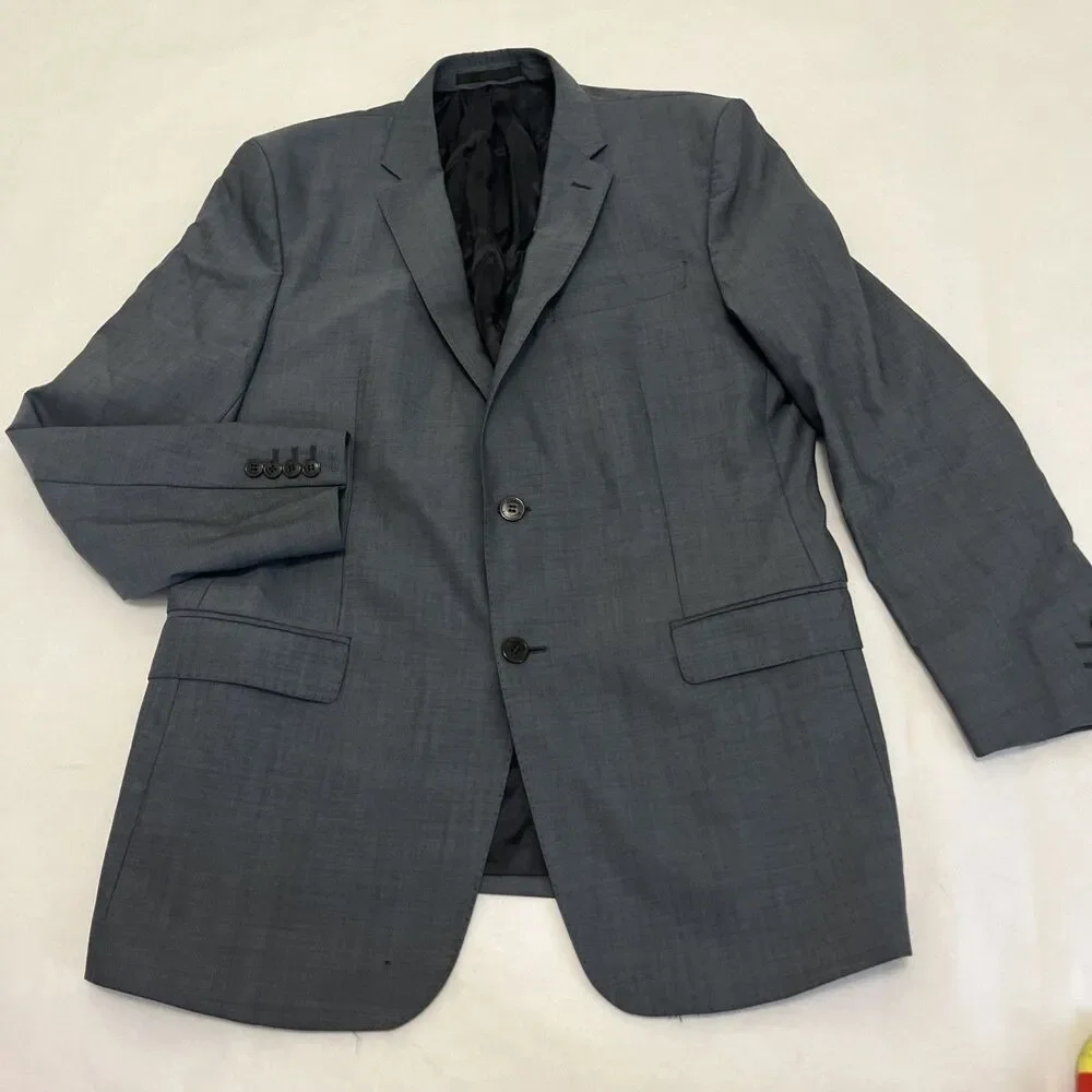 VERSACE Collection Men's Virgin Wool Classic Blazer Blue-Gray Size EU 52 US 42 R